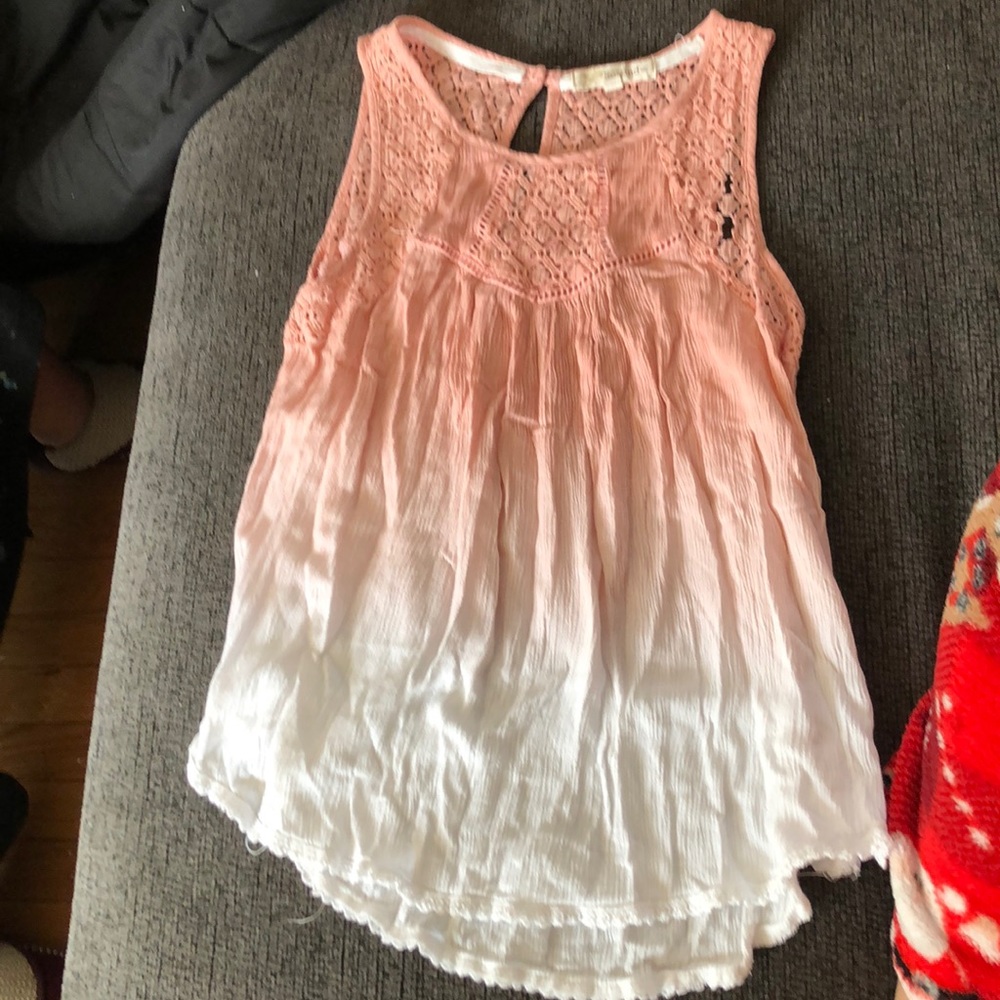 pink and white ombré tank top